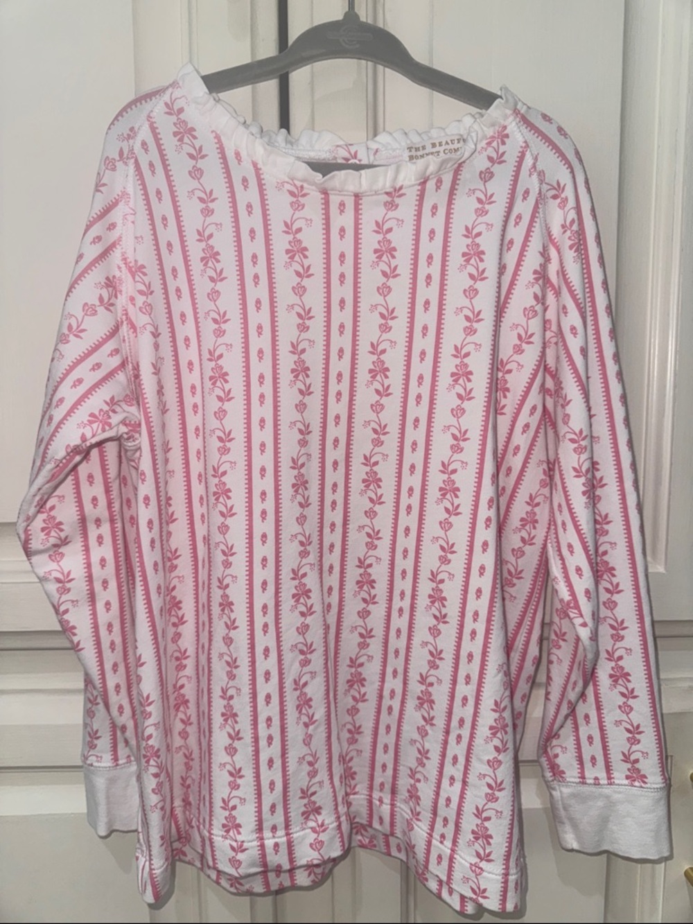 The Beaufort Bonnet Company Pink and White Floral Stripe Top